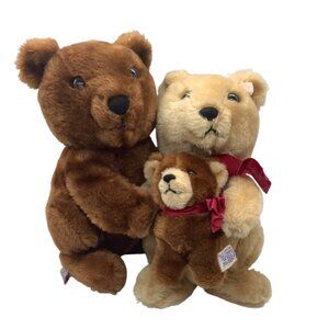 Vtg R. Dakin Three Little Bears Plush Family Trio Set Stuffed Animals 11”x11”